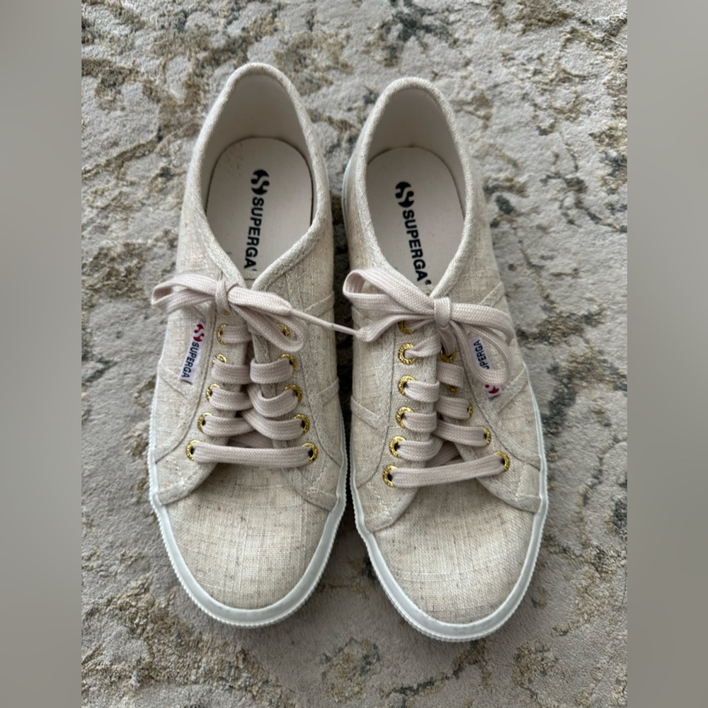 BRAND NEW Superga beige sneakers!!! Never before worn.